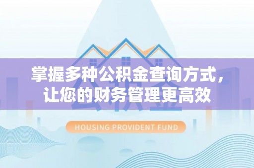 五通桥掌握多种公积金查询方式，让您的财务管理更高效